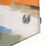 Close-up of an abstract wall art piece showcasing vibrant strokes and lines in bold colors, perfect for modern decor. Ideal for enhancing living spaces with artistic flair.