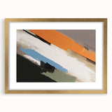 Abstract strokes and lines wall art design in a sleek gold frame, showcasing a modern aesthetic with a matte finish, perfect for contemporary decor.