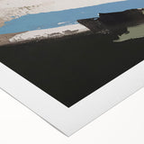 Abstract wall art featuring colorful strokes and lines in a modern design, presented on a rolled canvas, ideal for contemporary home decor.