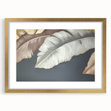 Abstract strokes and lines adorn this modern wall art piece in a gold frame, creating a sophisticated aesthetic perfect for contemporary decor. The mat adds depth, enhancing the artwork's appeal in any setting.