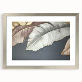 Abstract wall art featuring dynamic strokes and lines in a silver frame with a mat, perfect for modern decor. Ideal for adding a contemporary touch to any room.