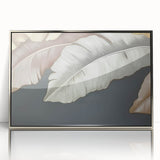 Framed acrylic wall art showcasing an abstract design of silver strokes and lines, ideal for modern home decor, adding elegance and sophistication to any room.