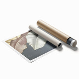 Abstract wall art print showcasing vibrant strokes and flowing lines in hues of blue, yellow, and red, designed to enhance modern decor aesthetics.