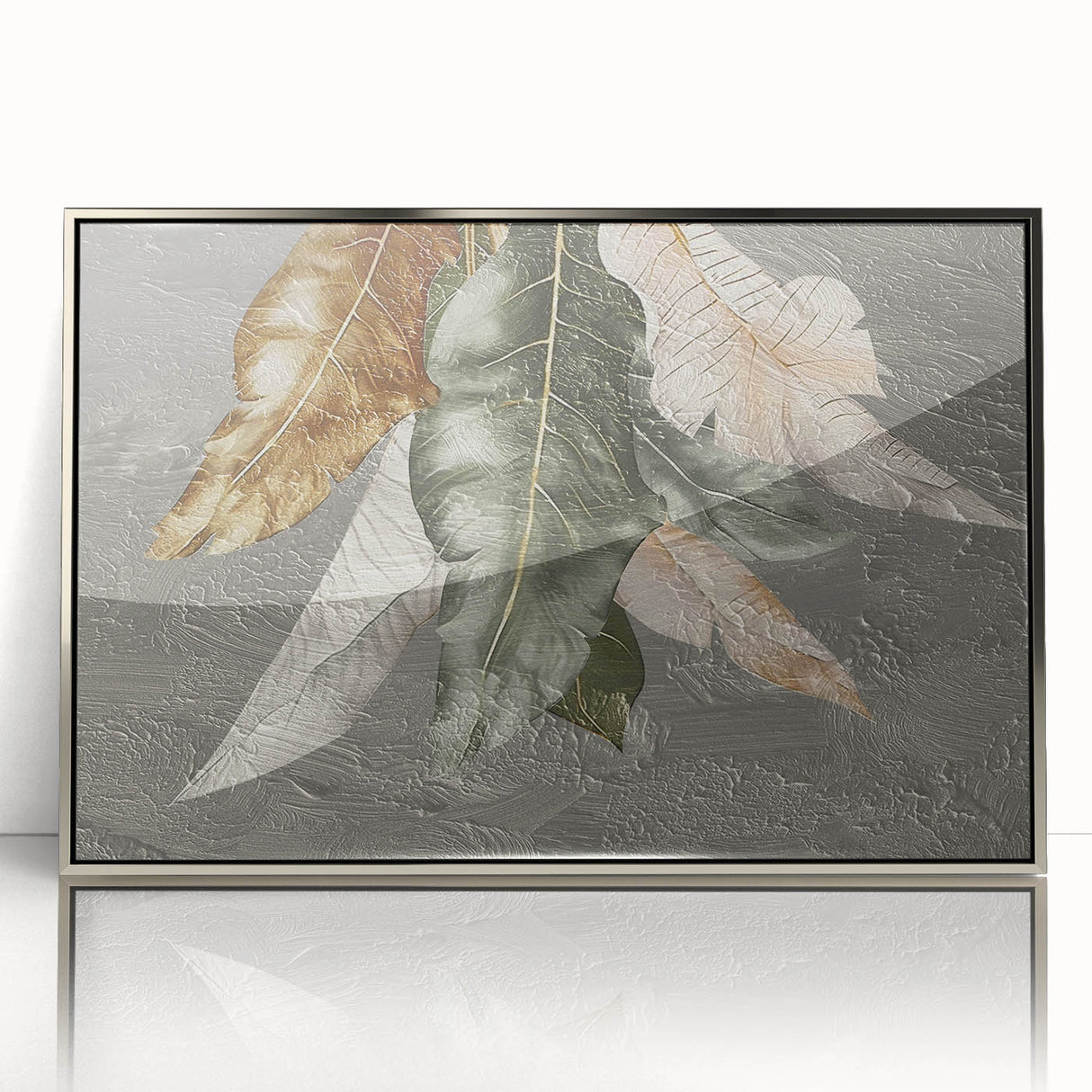 Framed abstract wall art featuring dynamic strokes and lines in silver and white, adding a modern touch to any decor. Ideal for contemporary living spaces.