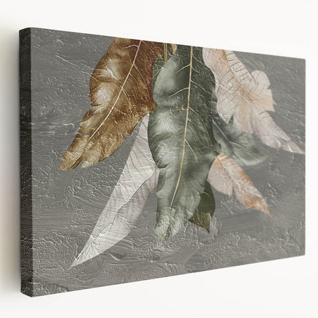 Stretched canvas artwork showcasing an abstract design with colorful strokes and lines, ideal for modern decor, displayed from a side view to highlight depth.