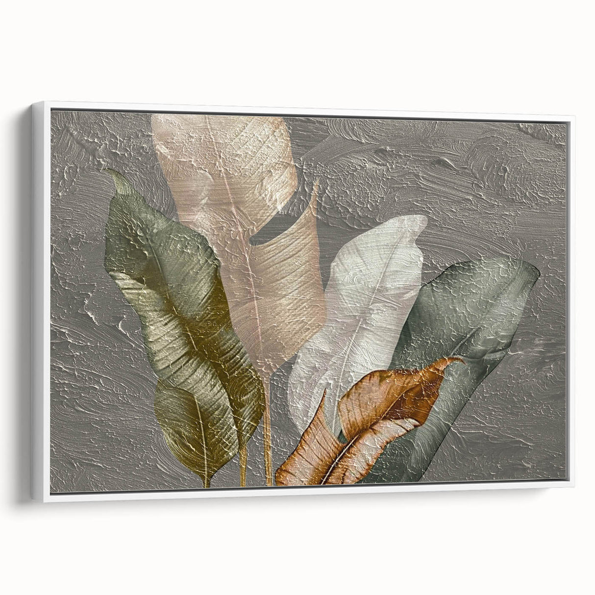 Framed canvas wall art showcasing abstract strokes and lines in a contemporary design, featuring a white frame that enhances its modern aesthetic. Perfect for home decor.