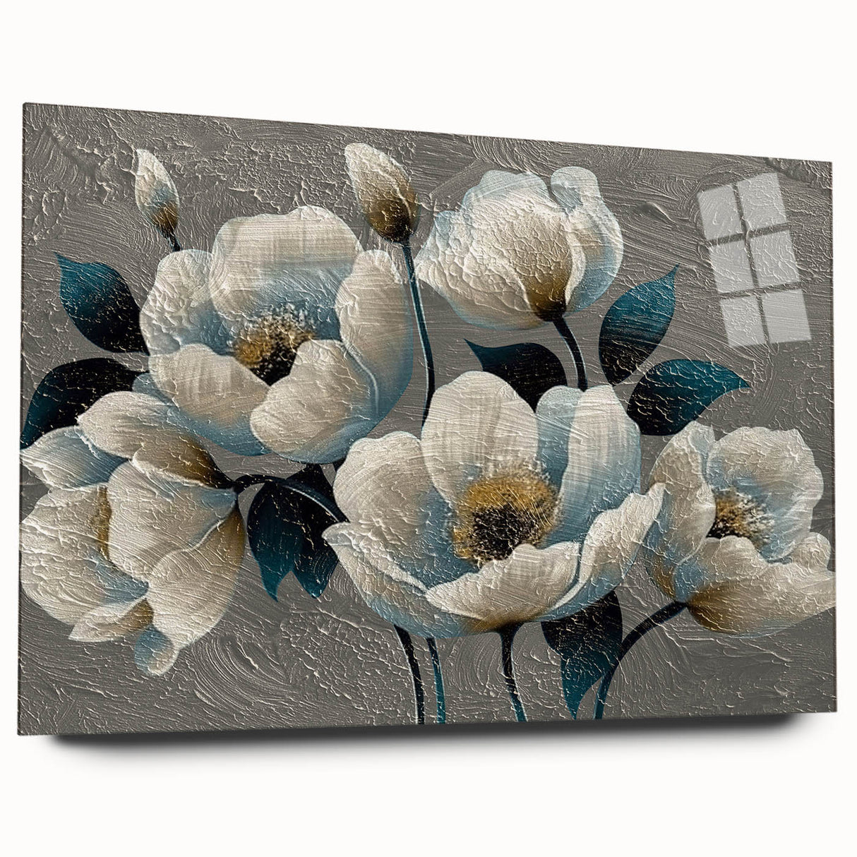 Abstract wall art featuring colorful strokes and lines, displayed in a sleek acrylic frame from the 694 collection. Ideal for modern home decor.