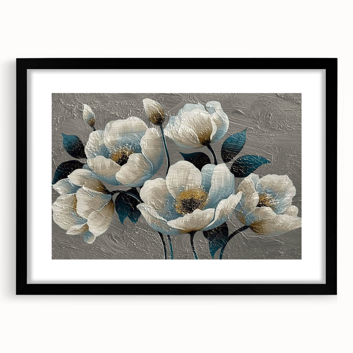 Abstract wall art featuring a modern design of black strokes and lines, elegantly framed with a mat, showcasing a sophisticated aesthetic for contemporary decor.