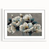 Abstract wall art featuring a collection of multicolored strokes and lines in a modern design, framed with a white mat for an elegant finish, ideal for contemporary home decor.