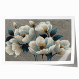 Abstract wall art print showcasing dynamic strokes and lines in vibrant hues of blue, orange, and yellow, perfect for modern home decor and artistic spaces.