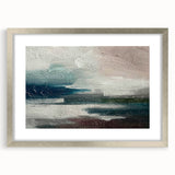 Abstract wall art featuring a modern design with vibrant strokes and lines, framed in a sleek silver mat, ideal for contemporary interior decor.