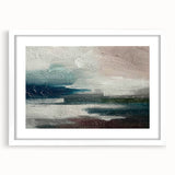 Abstract wall art featuring bold strokes and lines in a modern design, framed with a white mat, showcasing an elegant aesthetic for contemporary decor.