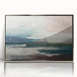 Framed acrylic wall art featuring an abstract design of colorful strokes and lines in silver tones, perfect for modern decor and enhancing interior aesthetics.