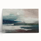 Abstract canvas wall art featuring vibrant strokes and lines in shades of blue, orange, and yellow, adding a modern touch to any interior decor.