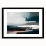 Abstract strokes and lines design in a framed wall art piece, featuring a sleek black frame and matting, ideal for modern home decor and artistic spaces.