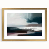 Abstract strokes and lines in a modern wall art design, framed in gold with a matte finish, showcasing a sophisticated aesthetic for contemporary decor.