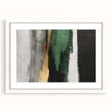 Abstract wall art featuring intricate strokes and lines in neutral tones, framed with a white mat for an elegant display. Perfect for modern home decor.