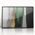 Framed wall art featuring an abstract design with colorful strokes and lines, set against a black background, ideal for modern home decor and artistic aesthetics.