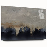 Abstract wall art featuring dynamic strokes and lines in vibrant colors, displayed in a sleek acrylic glass frame, showcasing a modern artistic design ideal for contemporary interiors.