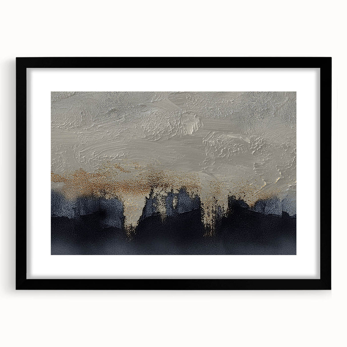 Abstract wall art featuring a striking design of colorful strokes and lines in a black frame with a mat, ideal for modern home decor. Perfect for adding a contemporary touch to any living space, this artwork enhances aesthetics and creates a vibrant atmosphere.