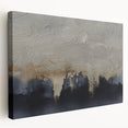 Stretched canvas wall art showcasing an abstract design with colorful strokes and lines, presented from a side view, perfect for modern home decor.