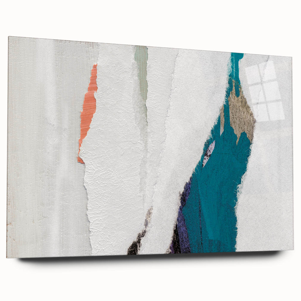 Abstract wall art design featuring vibrant strokes and lines in a colorful acrylic glass frame, showcasing an artistic modern aesthetic ideal for contemporary decor.