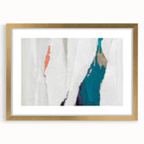 Framed abstract wall art with gold accents, showcasing dynamic strokes and lines in a modern design, perfect for contemporary decor.
