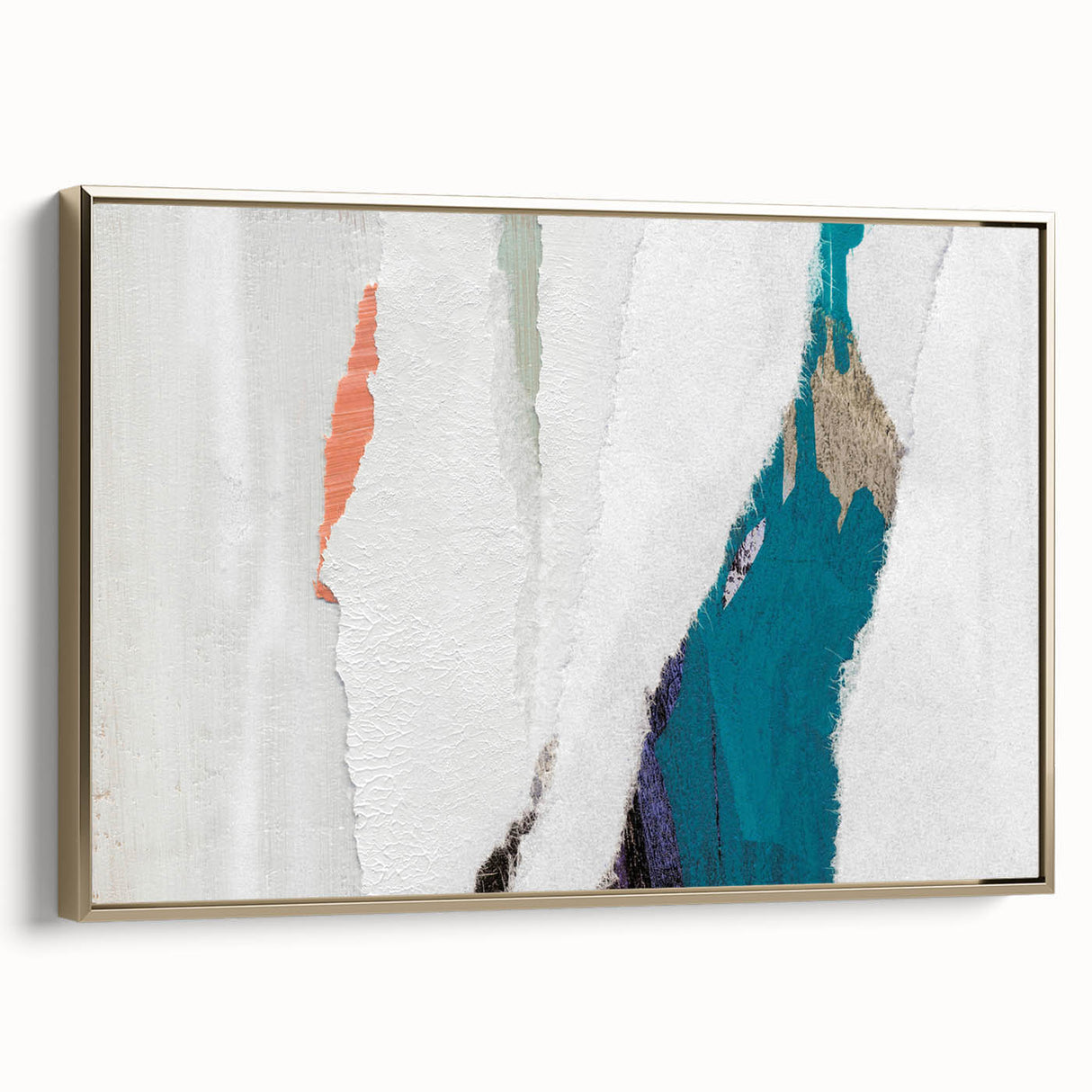 Framed abstract wall art showcasing a vibrant design of golden strokes and lines on a dark canvas, perfect for modern decor.