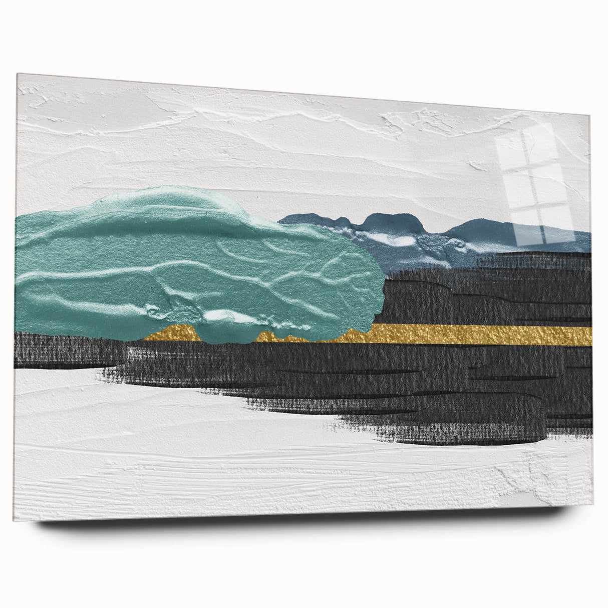 Abstract wall art featuring a collection of colorful strokes and lines on acrylic glass, showcasing a modern design. Ideal for contemporary home decor, this piece adds a vibrant touch to any space.