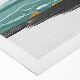 Abstract strokes and lines in vibrant colors create a modern wall art design, perfect for contemporary home decor. This rolled canvas art piece adds a bold touch to any room.