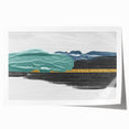Abstract wall art print showcasing vibrant strokes and lines in shades of blue, yellow, and orange, ideal for modern home decor. Perfect addition to living spaces or offices.