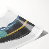 Abstract strokes and lines in vibrant colors create a modern wall art design, ideal for contemporary home decor. The rolled print showcases dynamic patterns, enhancing any living space with artistic flair.