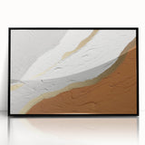 Abstract wall art featuring a modern design with colorful strokes and lines, framed in black acrylic, ideal for contemporary home decor.