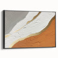 Framed canvas wall art showcasing an abstract design of colorful strokes and lines, presented from a black side view, perfect for modern decor.