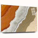 Abstract wall art featuring vibrant strokes and lines in various colors, displayed in a sleek acrylic frame. Perfect for modern home decor and artistic enhancement.