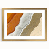 Abstract strokes and lines wall art design featuring gold frame and mat, enhancing modern decor with a sophisticated touch, ideal for contemporary interiors.