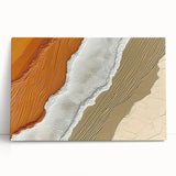 Abstract wall art featuring vibrant strokes and lines in shades of blue, yellow, and orange, presented on a stretched canvas, perfect for modern home decor.