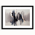 Abstract wall art featuring dynamic strokes and lines in a modern design, framed with a sleek black border, perfect for contemporary home decor.
