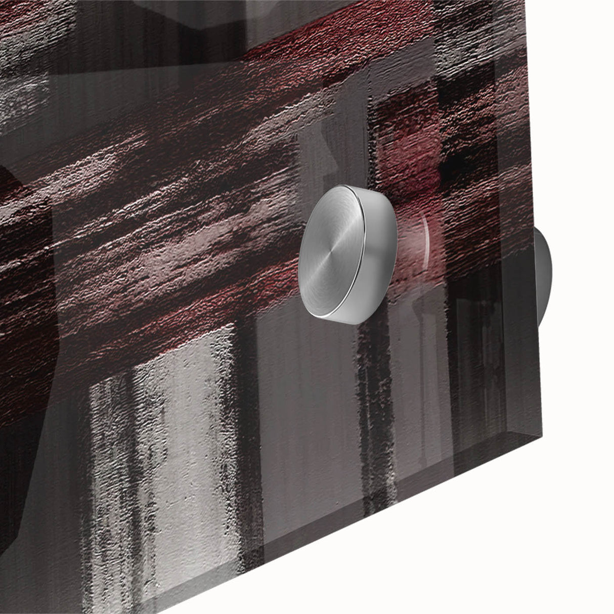 Close-up view of a modern abstract wall art piece showcasing vibrant strokes and lines in a blend of colors, designed for contemporary home decor. This acrylic glass artwork enhances any space with its dynamic design and artistic flair.