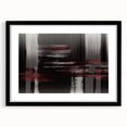 Abstract wall art print showcasing a dynamic composition of colorful strokes and lines in a black frame with a mat, perfect for modern decor.