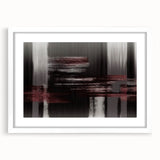 Abstract wall art featuring a contemporary design of colorful strokes and lines, framed with a white mat, ideal for modern home decor. This piece enhances any living space with its vibrant colors and artistic flair, perfect for art enthusiasts seeking to elevate their interiors.