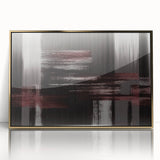Abstract wall art design featuring vibrant strokes and lines in shades of gold, framed with a sleek acrylic finish, perfect for modern home decor.