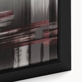 Close-up of a framed canvas wall art piece showcasing an abstract design with colorful strokes and lines, perfect for modern home decor, enhancing any space's aesthetic.