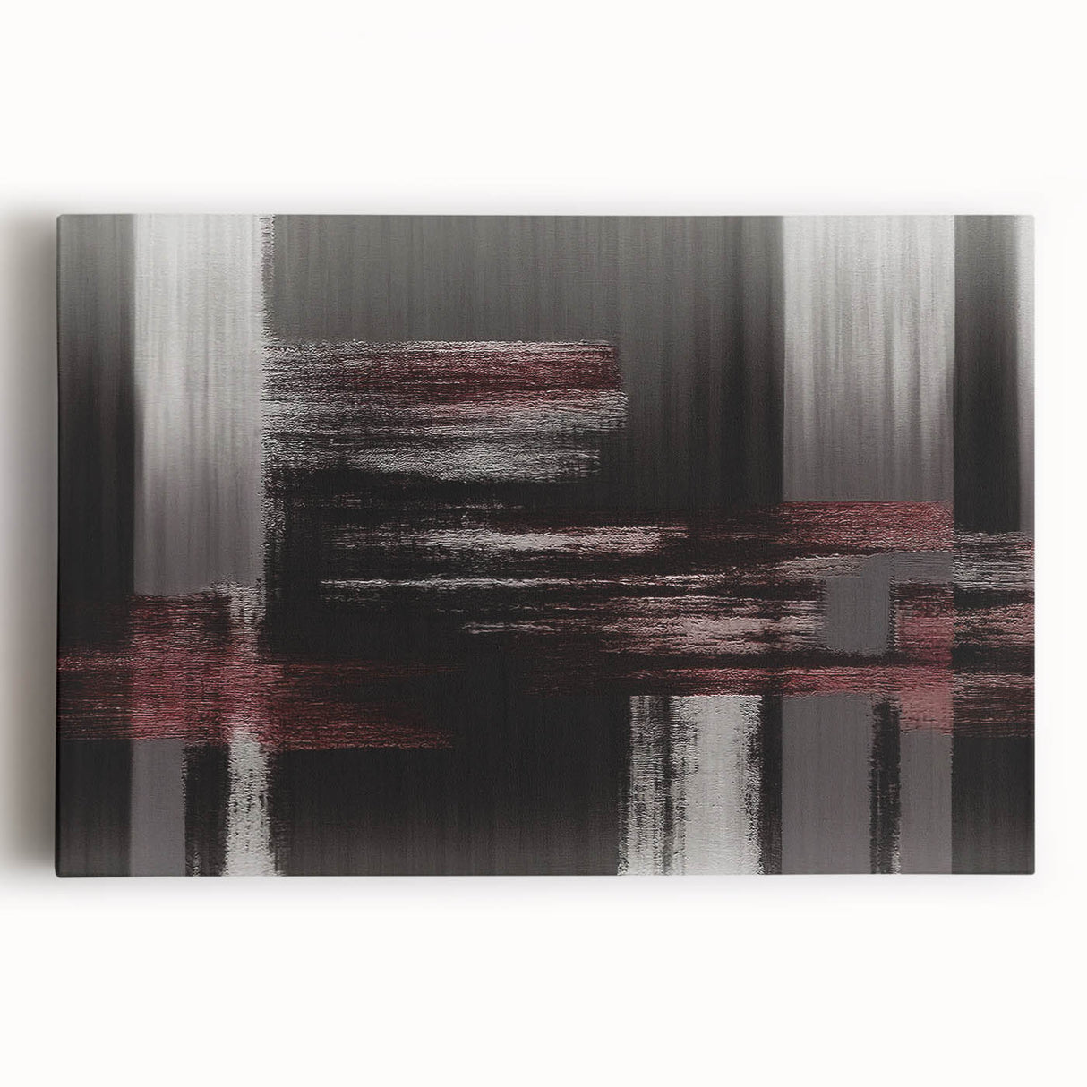Abstract wall art featuring vibrant strokes and lines in a colorful palette on stretched canvas, ideal for modern home decor and artistic spaces.