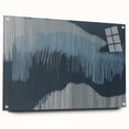 Abstract strokes and lines design wall art collection displayed in a side view, featuring an acrylic glass frame with pins, showcasing vibrant colors and modern aesthetics. Ideal for contemporary home decor.