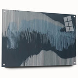 Abstract strokes and lines design wall art collection displayed in a side view, featuring an acrylic glass frame with pins, showcasing vibrant colors and modern aesthetics. Ideal for contemporary home decor.