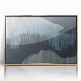 Framed acrylic wall art featuring an abstract design with strokes and lines in gold tones, perfect for modern home decor. Ideal for enhancing living spaces with a touch of elegance.