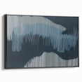 Framed canvas wall art showcasing an abstract design with dynamic strokes and lines in shades of black and white, ideal for modern home decor.