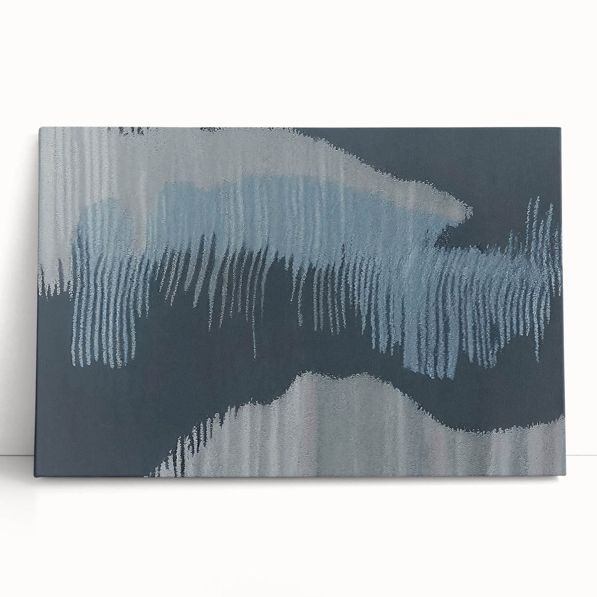 Abstract wall art design showcasing colorful strokes and lines on a stretched canvas, perfect for modern decor. Ideal for enhancing living spaces with vibrant artistic flair.