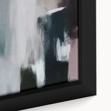 Close-up of an abstract strokes and lines design in a framed canvas wall art collection, showcasing vibrant colors and bold patterns, perfect for modern decor.